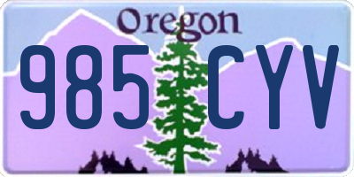 OR license plate 985CYV