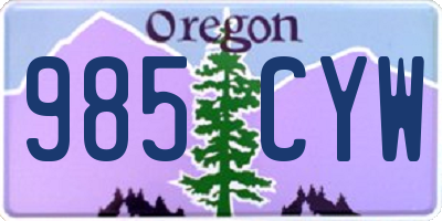 OR license plate 985CYW