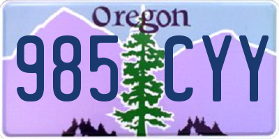 OR license plate 985CYY