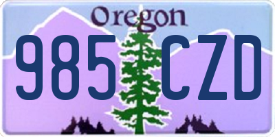 OR license plate 985CZD