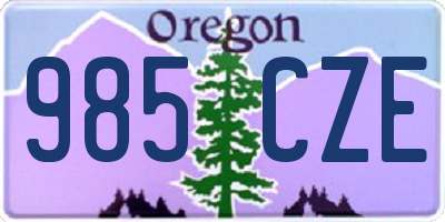 OR license plate 985CZE