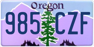 OR license plate 985CZF