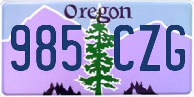 OR license plate 985CZG