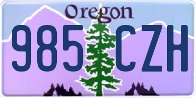 OR license plate 985CZH