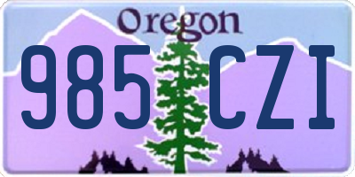 OR license plate 985CZI