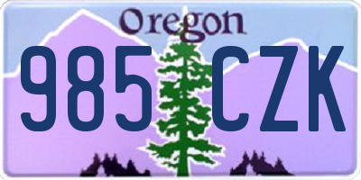 OR license plate 985CZK