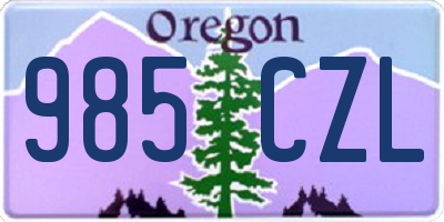 OR license plate 985CZL