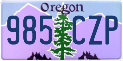 OR license plate 985CZP