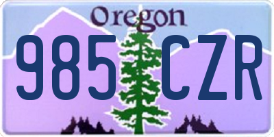 OR license plate 985CZR