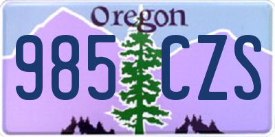OR license plate 985CZS
