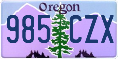 OR license plate 985CZX