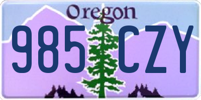 OR license plate 985CZY