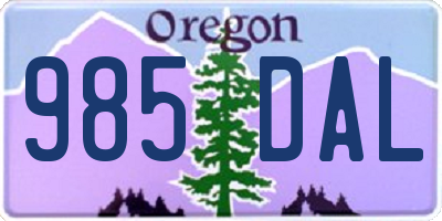 OR license plate 985DAL