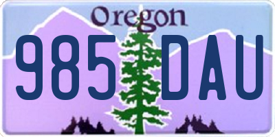 OR license plate 985DAU