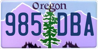 OR license plate 985DBA