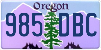 OR license plate 985DBC