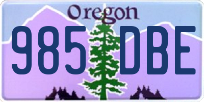 OR license plate 985DBE