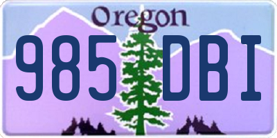 OR license plate 985DBI