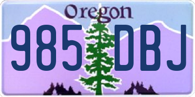 OR license plate 985DBJ