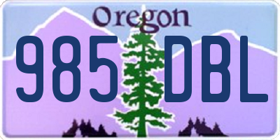OR license plate 985DBL