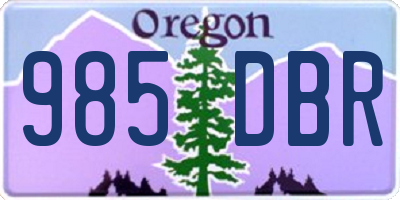 OR license plate 985DBR