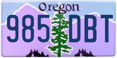 OR license plate 985DBT