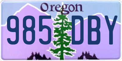 OR license plate 985DBY