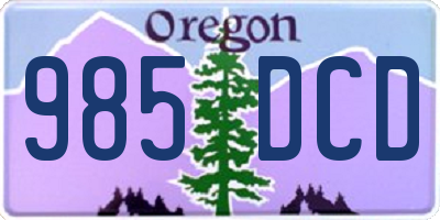 OR license plate 985DCD