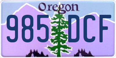 OR license plate 985DCF