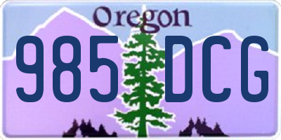 OR license plate 985DCG