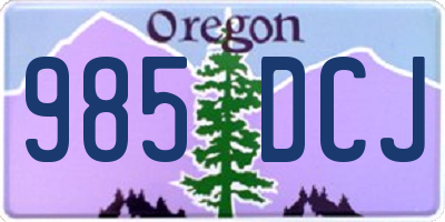 OR license plate 985DCJ