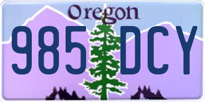 OR license plate 985DCY