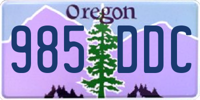 OR license plate 985DDC
