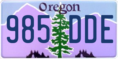 OR license plate 985DDE