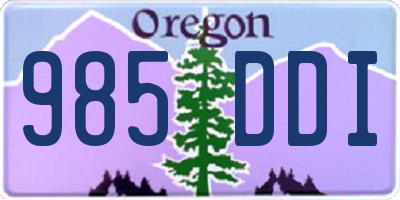 OR license plate 985DDI