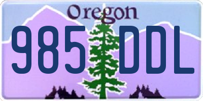 OR license plate 985DDL