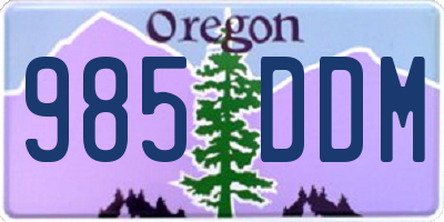 OR license plate 985DDM