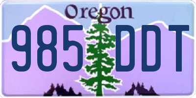 OR license plate 985DDT