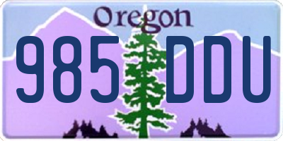 OR license plate 985DDU
