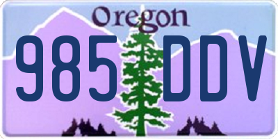 OR license plate 985DDV