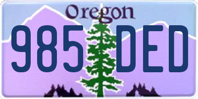 OR license plate 985DED