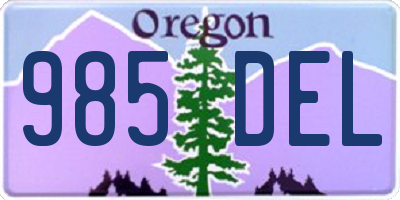 OR license plate 985DEL