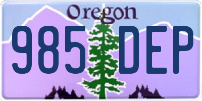OR license plate 985DEP