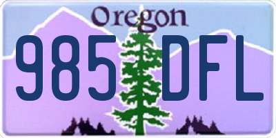 OR license plate 985DFL