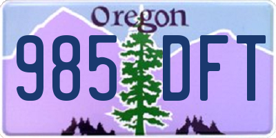 OR license plate 985DFT
