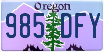 OR license plate 985DFY