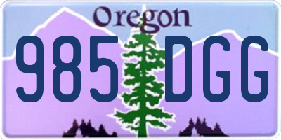 OR license plate 985DGG