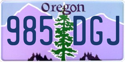 OR license plate 985DGJ