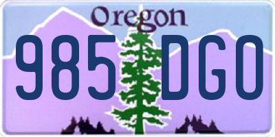 OR license plate 985DGO