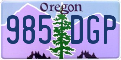 OR license plate 985DGP